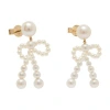 Sophie Bille Brahe Bow 14-karat Recycled Gold Pearl Earrings In White
