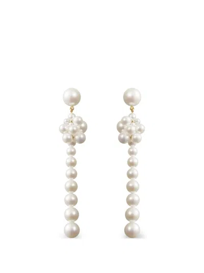 Sophie Bille Brahe Colonna Botticelli Pearl Drop Earrings In Pink