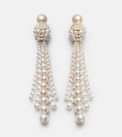 Sophie Bille Brahe Colonna Grande 14kt Gold Earrings With Pearls
