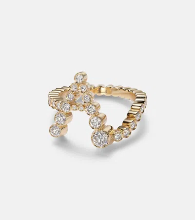 Sophie Bille Brahe Ensemble 18kt Gold Ring With Diamonds
