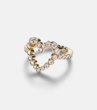 Sophie Bille Brahe Ensemble Coeur 18kt Gold Ring With Diamonds