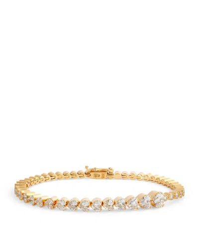 Sophie Bille Brahe Exclusive Yellow Gold And Diamond Coeur De Tennis Bracelet