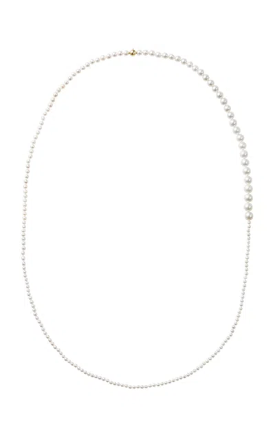 Sophie Bille Brahe Grand Peggy 14k Yellow Gold Pearl Necklace In White