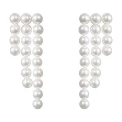 Sophie Bille Brahe La Valse Trois Temps Earrings In White
