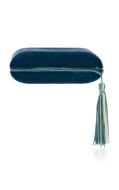 Sophie Bille Brahe Lily Bleu Velvet Jewelry Case In Blue