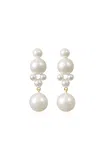 Sophie Bille Brahe Luna 14k Yellow Gold Pearl Earrings In White
