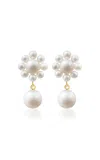 Sophie Bille Brahe Margherita Perle Recycled 14ct Yellow-gold And Freshwater Pearl Drop Earrings In Pearl Gold