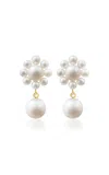 Sophie Bille Brahe Margherita Perle Recycled 14ct Yellow-gold And Freshwater Pearl Drop Earrings In White