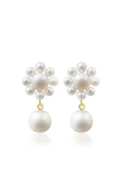 Sophie Bille Brahe Margherita Perle Recycled 14ct Yellow-gold And Freshwater Pearl Drop Earrings In Pearl Gold