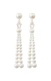 Sophie Bille Brahe Opera 14k Yellow Gold Pearl Earrings In White