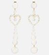 Sophie Bille Brahe Pearl Heart 14kt Gold Pendant Earrings With Pearls In Multicoloured