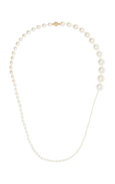 Sophie Bille Brahe Peggy 14k Yellow Gold Pearl Necklace In White