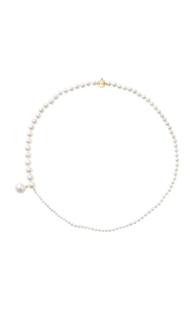 Sophie Bille Brahe Peggy 14k Yellow Gold Pearl Necklace In White