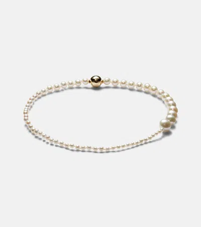 Sophie Bille Brahe Peggy À Pied 14kt Gold Anklet With Freshwater Pearls