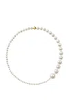 Sophie Bille Brahe Peggy Moon 14k Yellow Gold Pearl Necklace In White