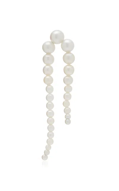 Sophie Bille Brahe Perle Nuit 14k Yellow Gold Pearl Left Single Earring In White