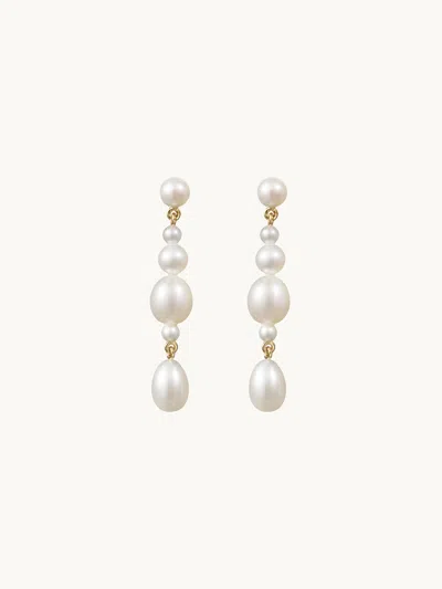 Sophie Bille Brahe Petite Amis De La Perle Earrings 14k Recycled Yellow Gold / Freshwater Pearls In White