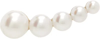 Sophie Bille Brahe Petite Croissant Japonais Single Earring In White