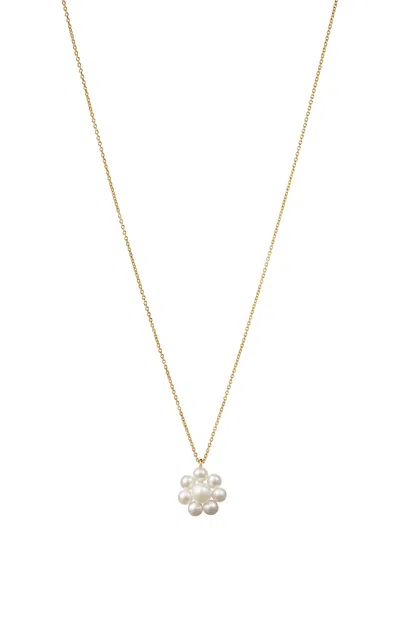 Sophie Bille Brahe Petite Marguerite Simple 14k Yellow Gold Pearl Necklace