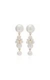 Sophie Bille Brahe Petite Tulip 14k Yellow Gold Pearl Earrings In White