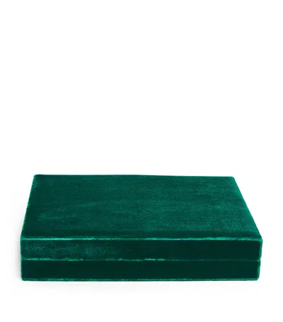 Sophie Bille Brahe Silk Velvet Tresor Jewellery Box In Green