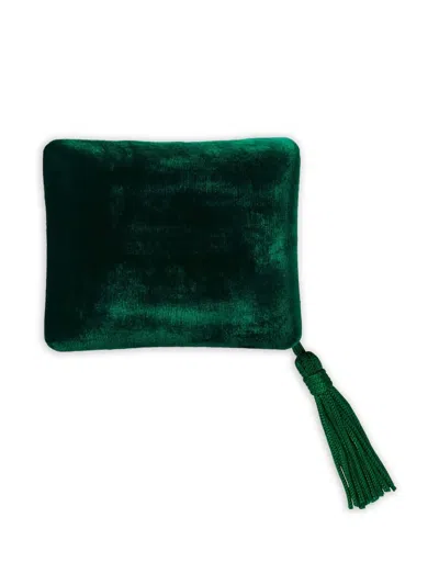 Sophie Bille Brahe Tassel-detailing Velvet Box In Green