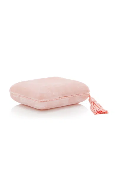 Sophie Bille Brahe Tasseled Velvet Jewelry Case In Coral