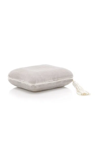 Sophie Bille Brahe Tasseled Velvet Jewelry Case In Silver