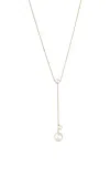 Sophie Bille Brahe Trois Moon 14k Yellow Gold Pearl Necklace In White