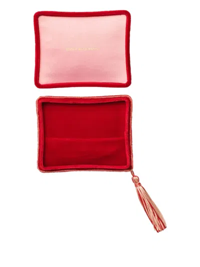 Sophie Bille Brahe Velvet Lily Rouge Jewellery Box (3.5cm X 8.5cm) In Multi