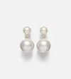 Sophie Bille Brahe Venus Moon 14kt Gold Earrings With Freshwater Pearls In White