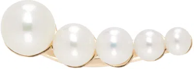 Sophie Bille Brahe White & Gold Petite Croissant Single Earring In 14k Yg Pearls