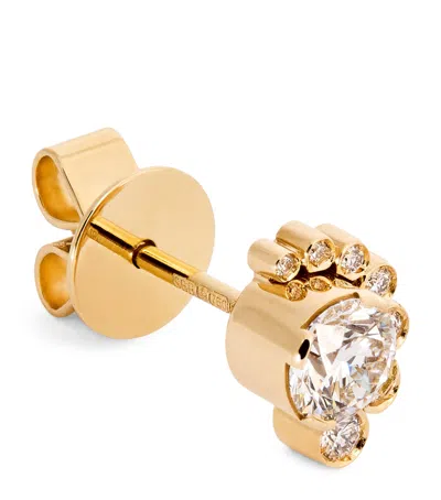 Sophie Bille Brahe Yellow Gold And Diamond Celestine Classic Single Stud Earring