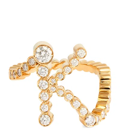 Sophie Bille Brahe Yellow Gold And Diamond Ensemble ‘k' Ring
