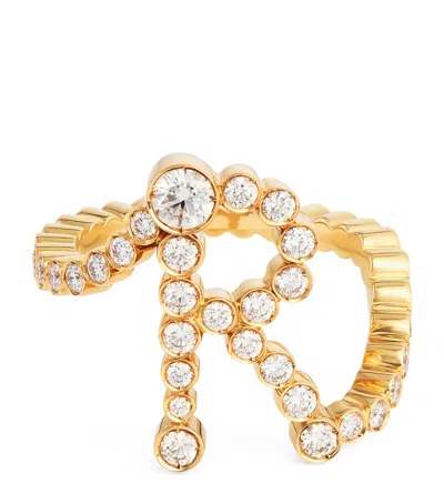 Sophie Bille Brahe Yellow Gold And Diamond Ensemble 'r' Ring