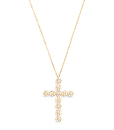 Sophie Bille Brahe Yellow Gold And Diamond Fleur De Pernille Necklace