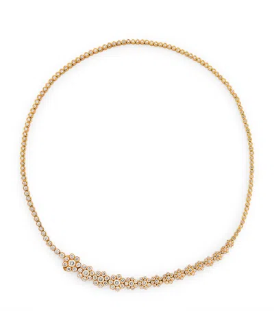 Sophie Bille Brahe Yellow Gold And Diamond Fleur De Tennis Necklace
