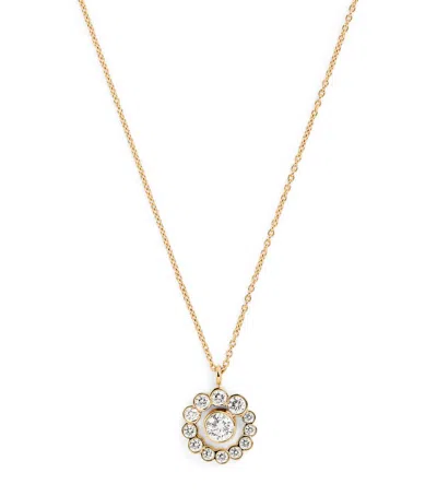 Sophie Bille Brahe Yellow Gold And Diamond Lily Fleur Simple Necklace