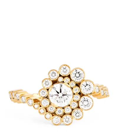 Sophie Bille Brahe Yellow Gold And Diamond Plateau Ring