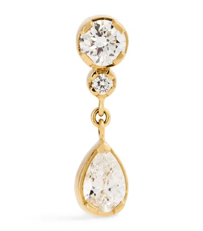 Sophie Bille Brahe Yellow Gold And Diamond Single Drop Earring