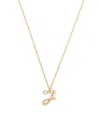 Sophie Bille Brahe Yellow Gold And Diamond Soprano 'j' Necklace In Gold