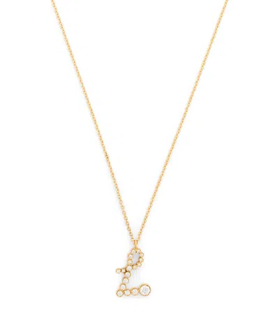 Sophie Bille Brahe Yellow Gold And Diamond Soprano 'l' Necklace