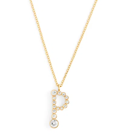 Sophie Bille Brahe Yellow Gold And Diamond Soprano 'p' Necklace