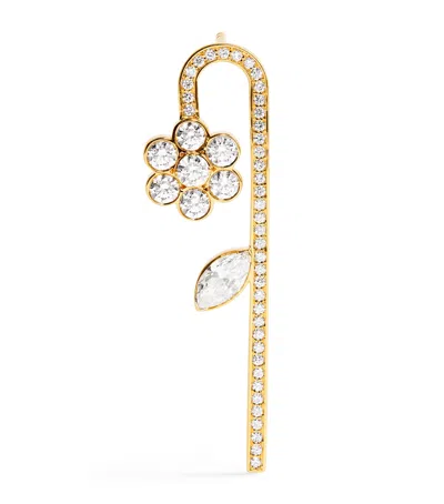 Sophie Bille Brahe Yellow Gold And Diamond Tournesol Single Left Earring