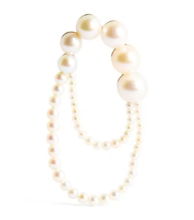 Sophie Bille Brahe Yellow Gold And Freshwater Pearl Embrassée De Perle Single Right Earring