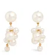 Sophie Bille Brahe Yellow Gold And Pearl Botticelli Drop Earrings In Gray