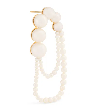 Sophie Bille Brahe Yellow Gold And Pearl Embrassée De Perle Single Left Earring
