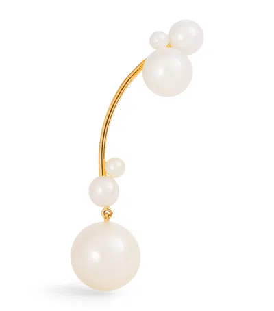 Sophie Bille Brahe Yellow Gold And Pearl Grand Stella Perle Single Earring