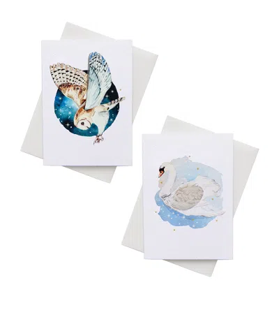 Sophie Brabbins 3d Owl And Swan Greeting Cards In White