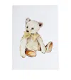 Sophie Brabbins Teddy Bear With Ribbon A4 Print In Yellow